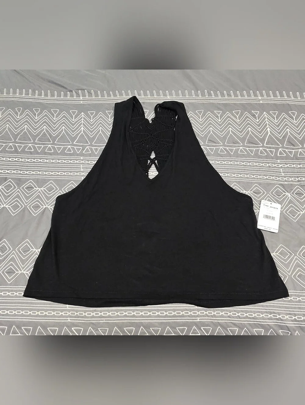 Free People Crochet Back Tank Top Size Medium